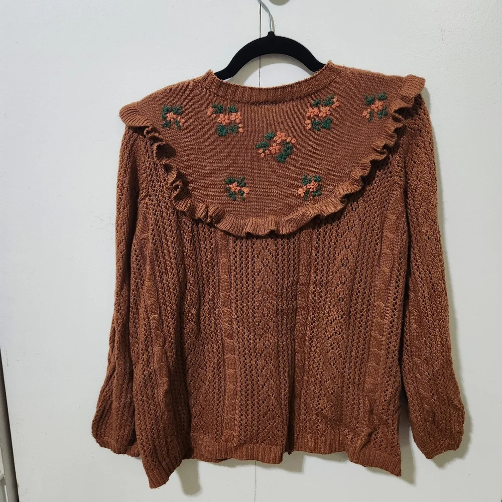 Cottagecore Floral Embroidered Cardigan - Picture 4 of 7